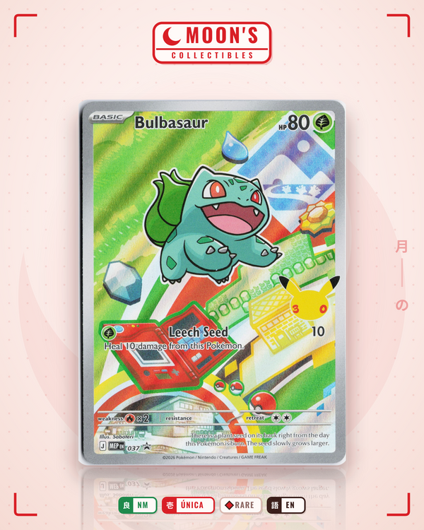 Carta Pokémon Bulbasaur · Mega Evolution Black Star Promos #037 (NM) — pieza única en Moon's Collectibles México