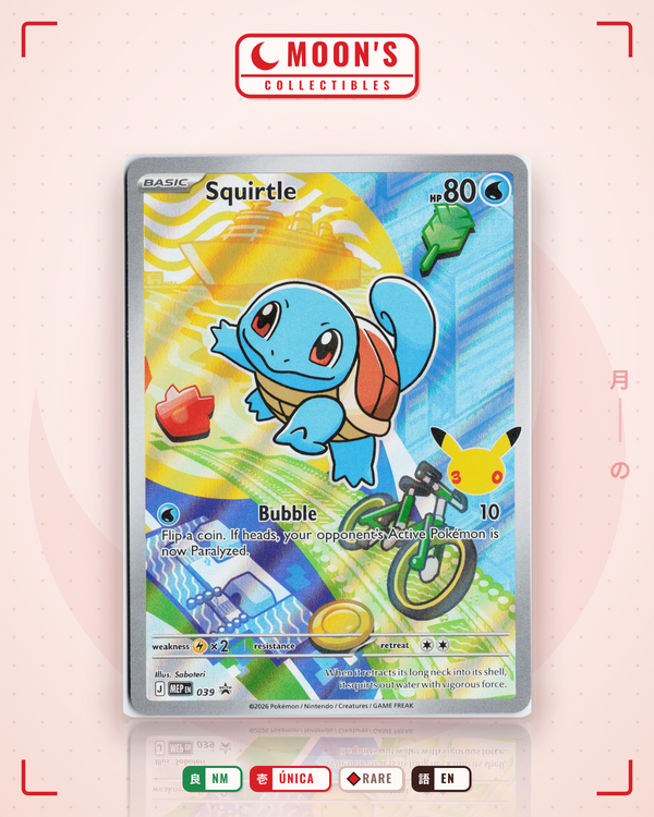 Carta Pokémon Squirtle · Mega Evolution Black Star Promos #039 (NM) — pieza única en Moon's Collectibles México