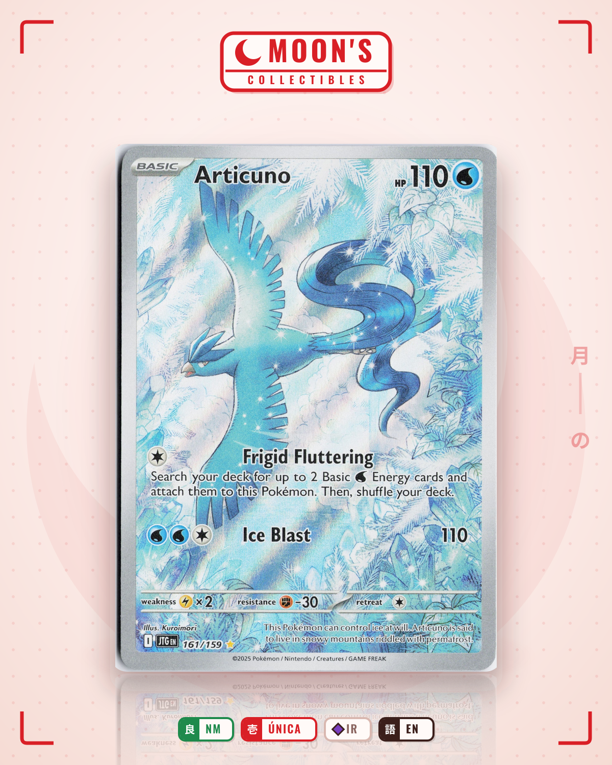 Carta Pokémon Articuno · Journey Together #161/159 (NM) — pieza única en Moon's Collectibles México