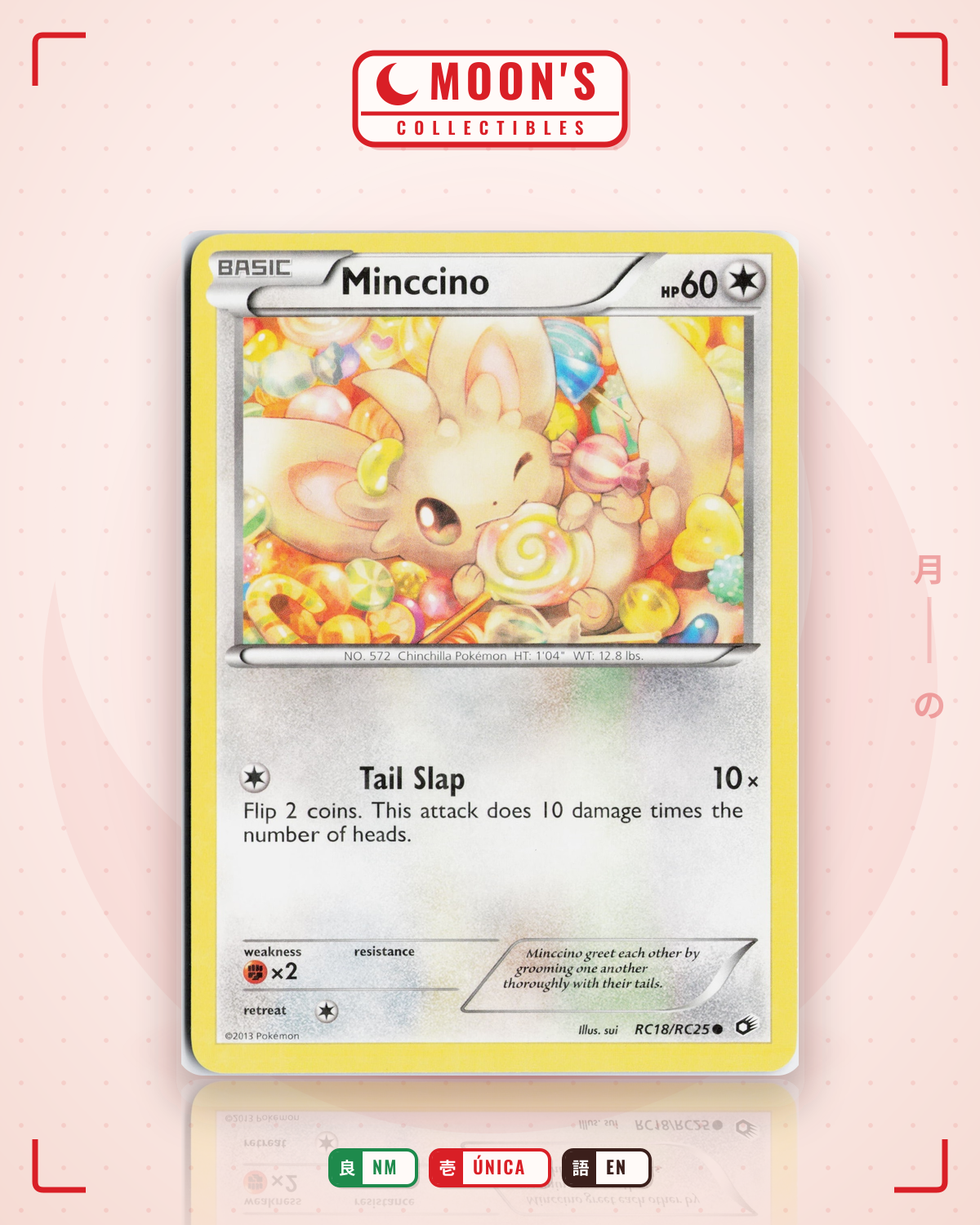 Carta Pokémon Minccino · Legendary Treasures #RC18/RC25 (NM) — pieza única en Moon's Collectibles México