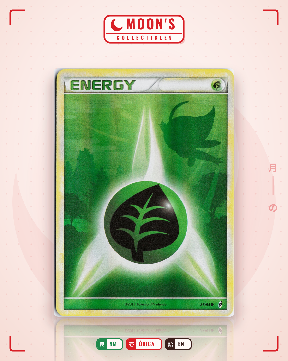 Carta Pokémon Grass Energy · Call of Legends #88/95 (NM) — pieza única en Moon's Collectibles México