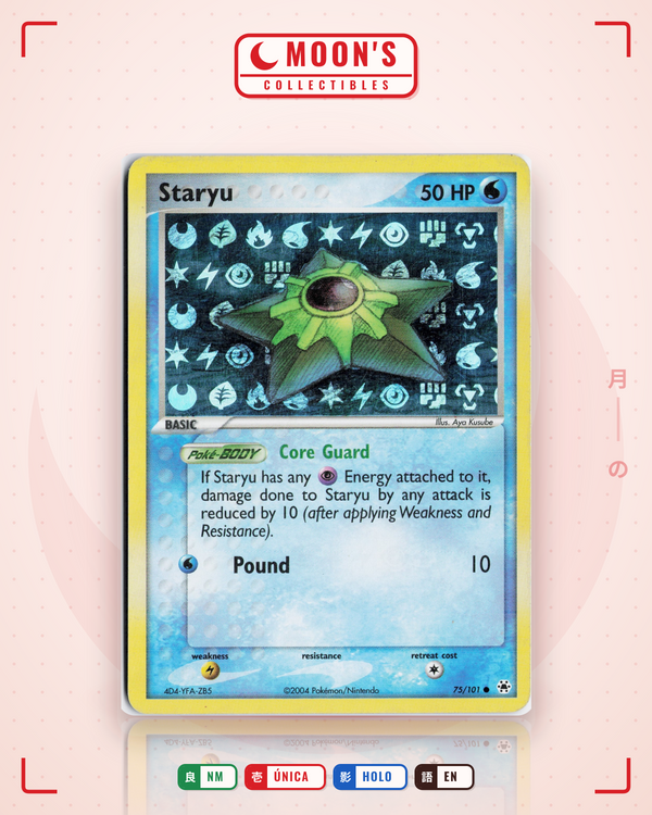Carta Pokémon Staryu · Hidden Legends #75/101 (NM) — pieza única en Moon's Collectibles México