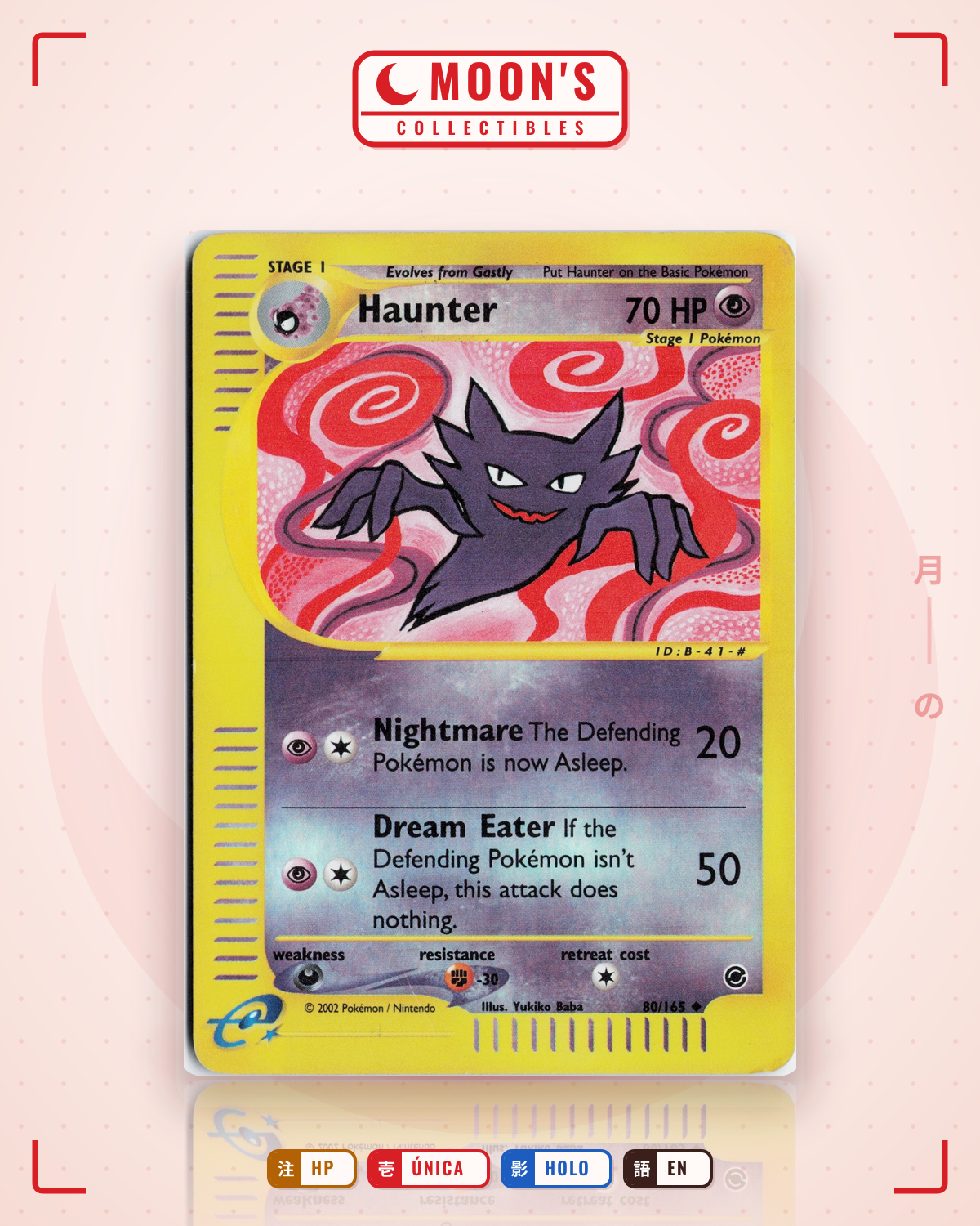 Carta Pokémon Haunter · Expedition Base Set #80/165 (HP) — pieza única en Moon's Collectibles México