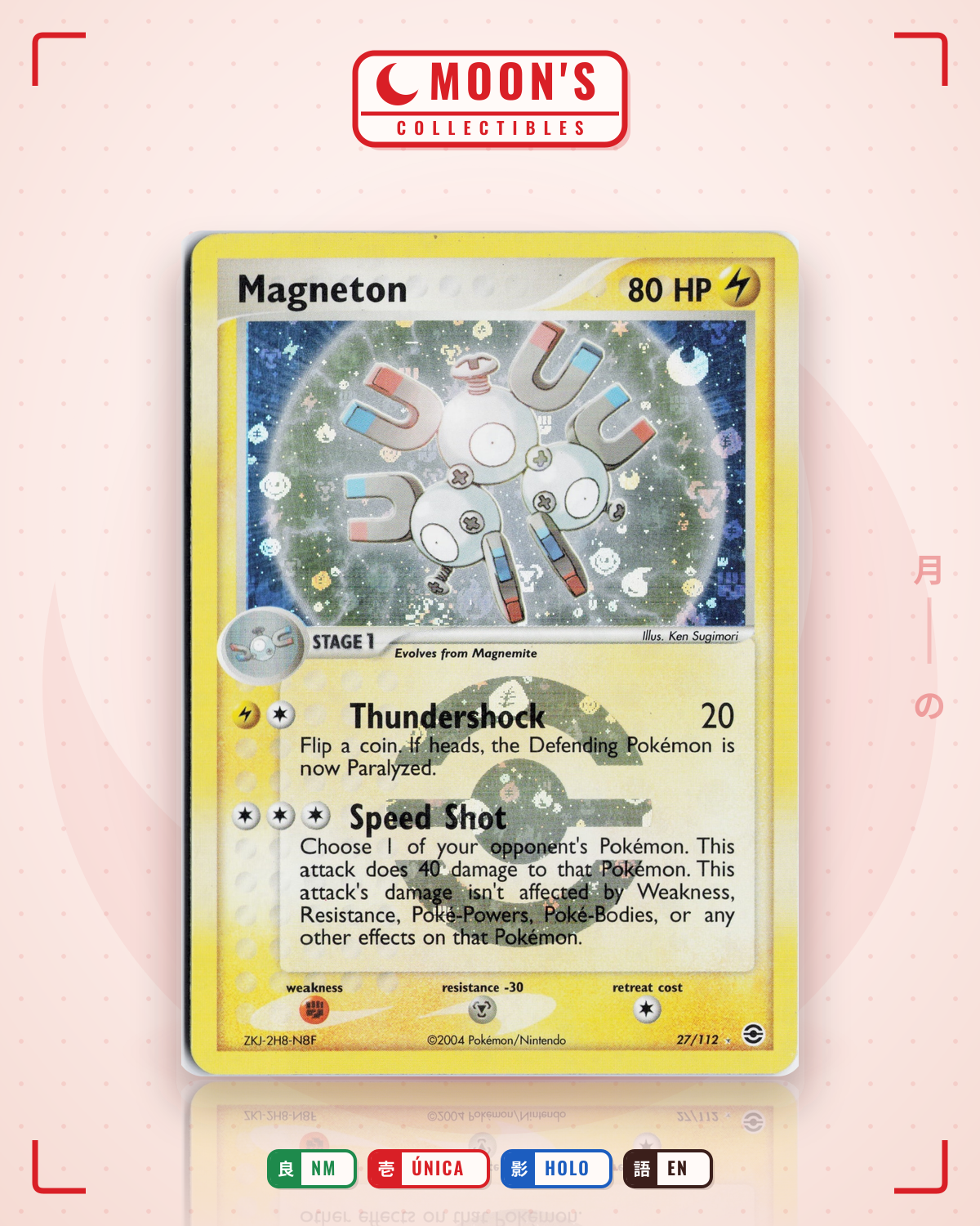 Carta Pokémon Magneton · FireRed & LeafGreen #27/112 (NM) — pieza única en Moon's Collectibles México