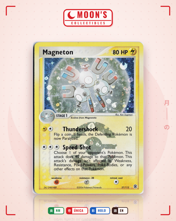 Carta Pokémon Magneton · FireRed & LeafGreen #27/112 (NM) — pieza única en Moon's Collectibles México