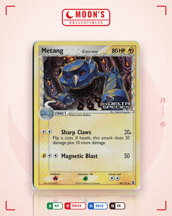 Carta Pokémon Metang δ · Delta Species #49/113 (NM) — pieza única en Moon's Collectibles México
