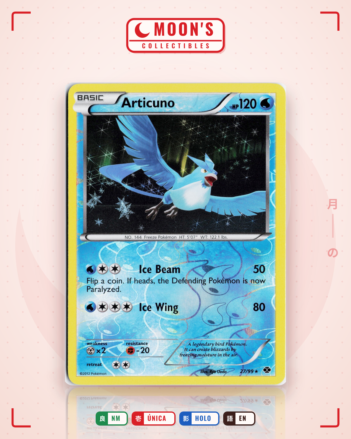 Carta Pokémon Articuno · Next Destinies #27/99 (NM) — pieza única en Moon's Collectibles México