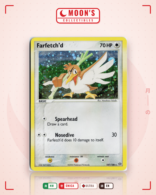 Carta Pokémon Farfetch'd · Emerald #107/106 (NM) — pieza única en Moon's Collectibles México