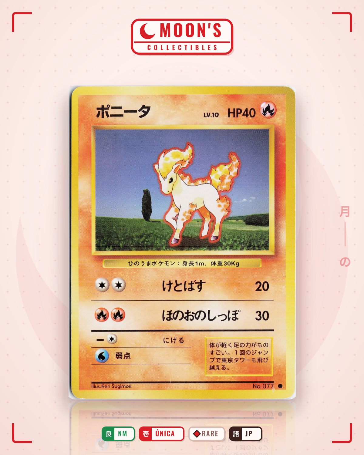 Carta Pokémon ポニータ · 拡張パック #No.077 (NM) — pieza única en Moon's Collectibles México