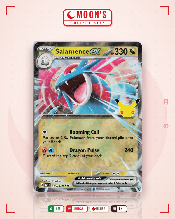 Carta Pokémon Salamence ex · 30th Celebration #109/128 (NM) — pieza única en Moon's Collectibles México