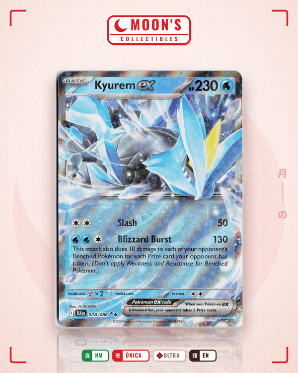 Carta Pokémon Kyurem ex · Black Bolt #028/086 (NM) — pieza única en Moon's Collectibles México