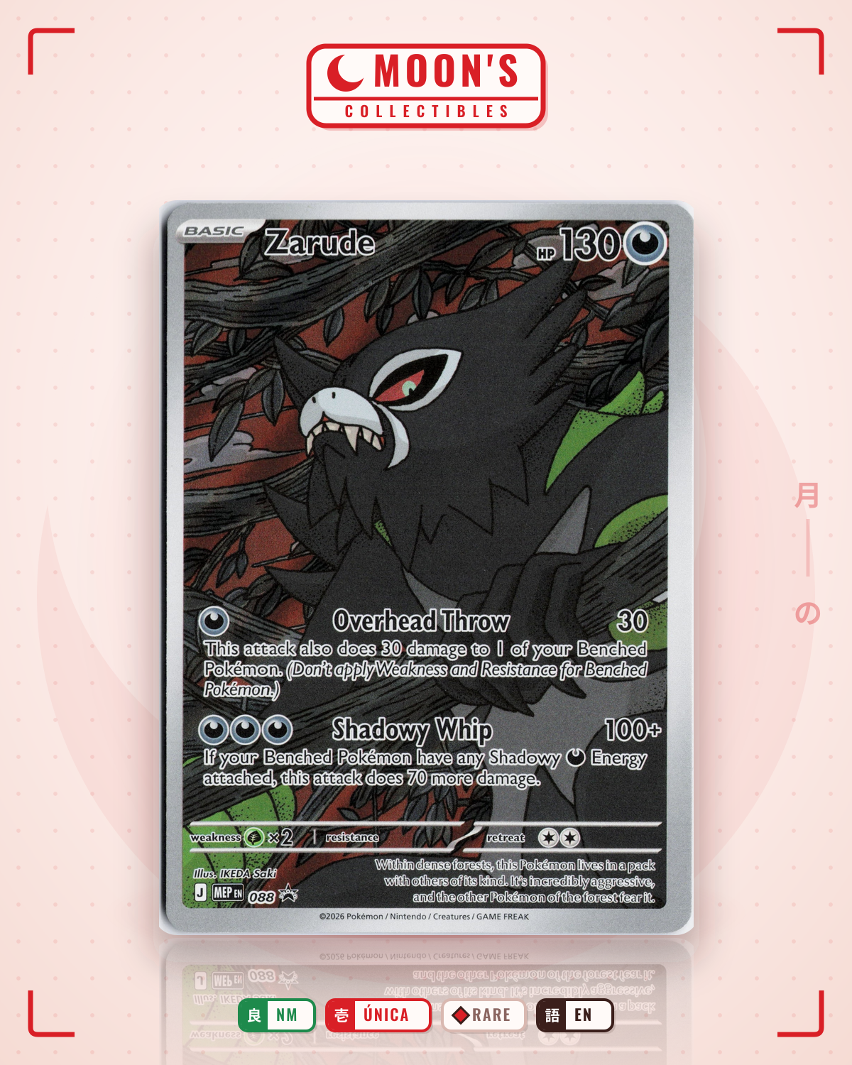 Carta Pokémon Zarude · Mega Evolution Black Star Promos #088 (NM) — pieza única en Moon's Collectibles México