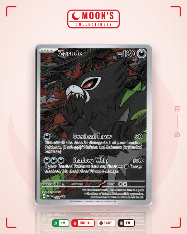 Carta Pokémon Zarude · Mega Evolution Black Star Promos #088 (NM) — pieza única en Moon's Collectibles México