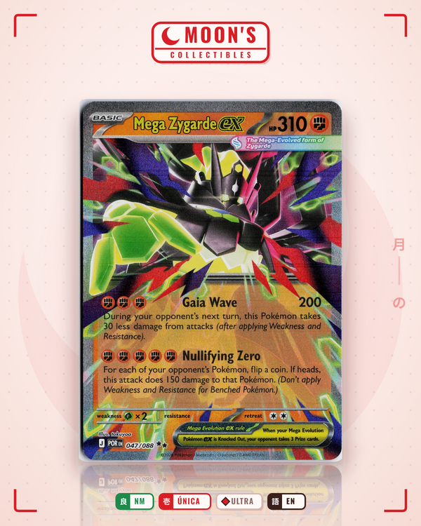Carta Pokémon Mega Zygarde ex · Perfect Order #047/088 (NM) — pieza única en Moon's Collectibles México