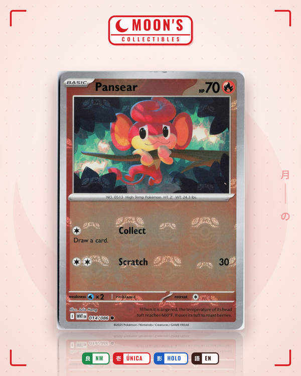 Carta Pokémon Pansear · White Flare #014/086 (NM) — pieza única en Moon's Collectibles México