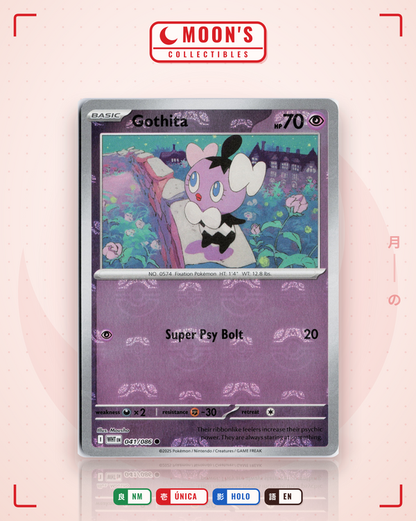 Carta Pokémon Gothita · White Flare #041/086 (NM) — pieza única en Moon's Collectibles México