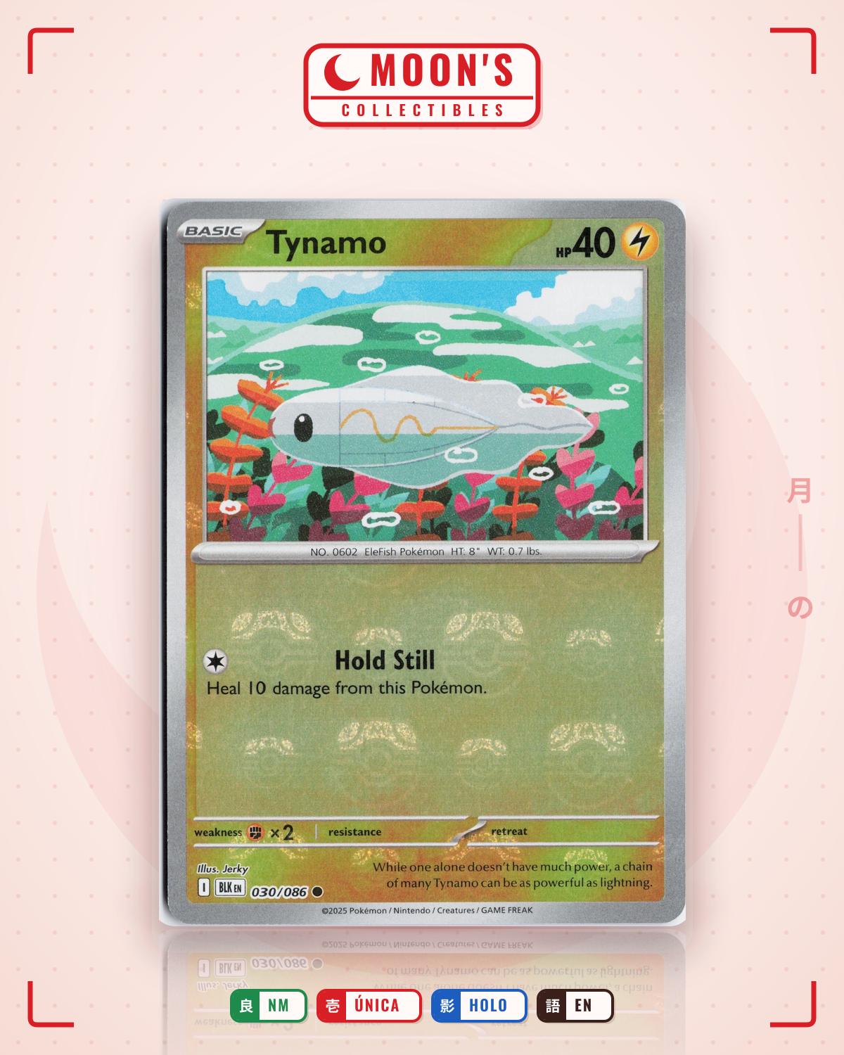 Carta Pokémon Tynamo · Black Bolt #030/086 (NM) — pieza única en Moon's Collectibles México