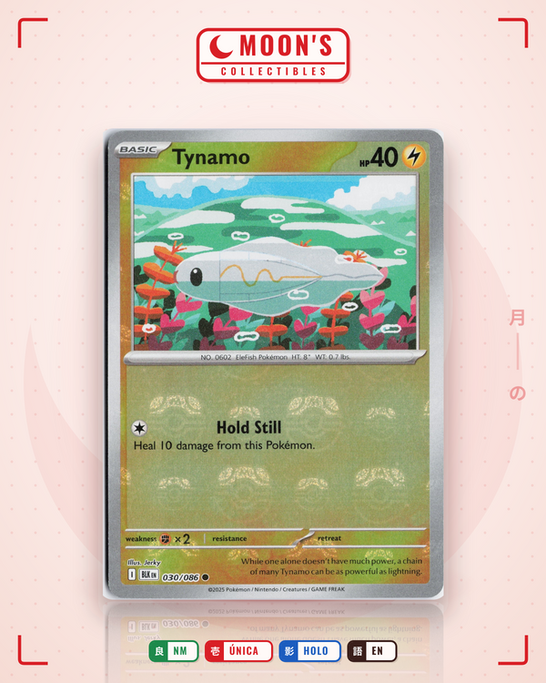 Carta Pokémon Tynamo · Black Bolt #030/086 (NM) — pieza única en Moon's Collectibles México