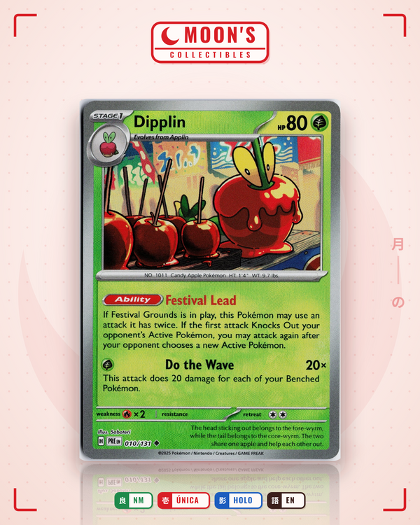 Carta Pokémon Dipplin · Prismatic Evolutions #010/131 (NM) — pieza única en Moon's Collectibles México