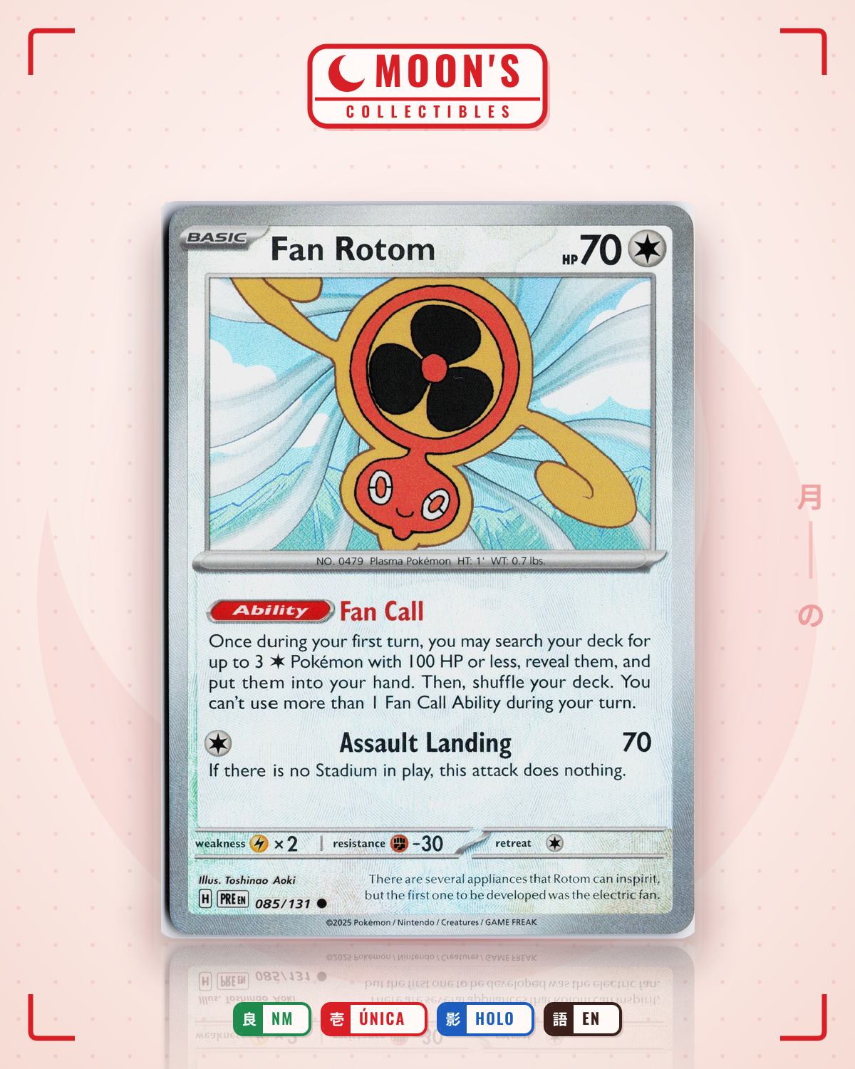 Carta Pokémon Fan Rotom · Prismatic Evolutions #085/131 (NM) — pieza única en Moon's Collectibles México