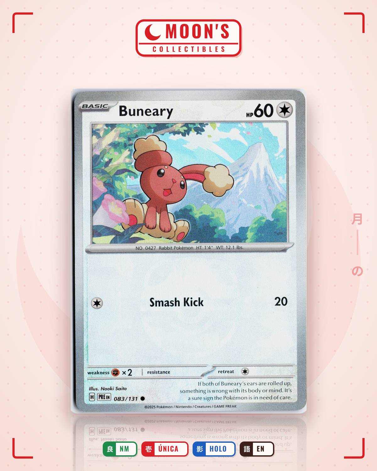 Carta Pokémon Buneary · Prismatic Evolutions #083/131 (NM) — pieza única en Moon's Collectibles México