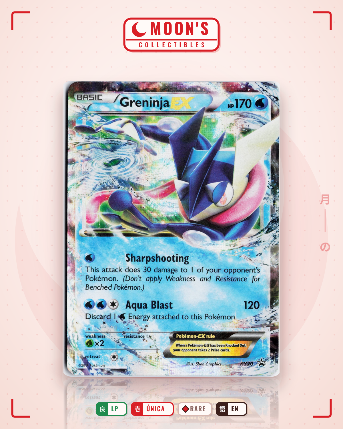 Carta Pokémon Greninja-EX · XY Black Star Promos #XY20 (LP) — pieza única en Moon's Collectibles México