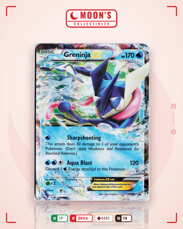 Carta Pokémon Greninja-EX · XY Black Star Promos #XY20 (LP) — pieza única en Moon's Collectibles México