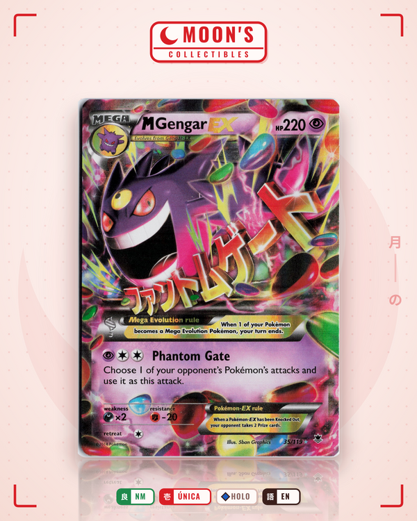 Carta Pokémon M Gengar-EX · Phantom Forces #35/119 (NM) — pieza única en Moon's Collectibles México