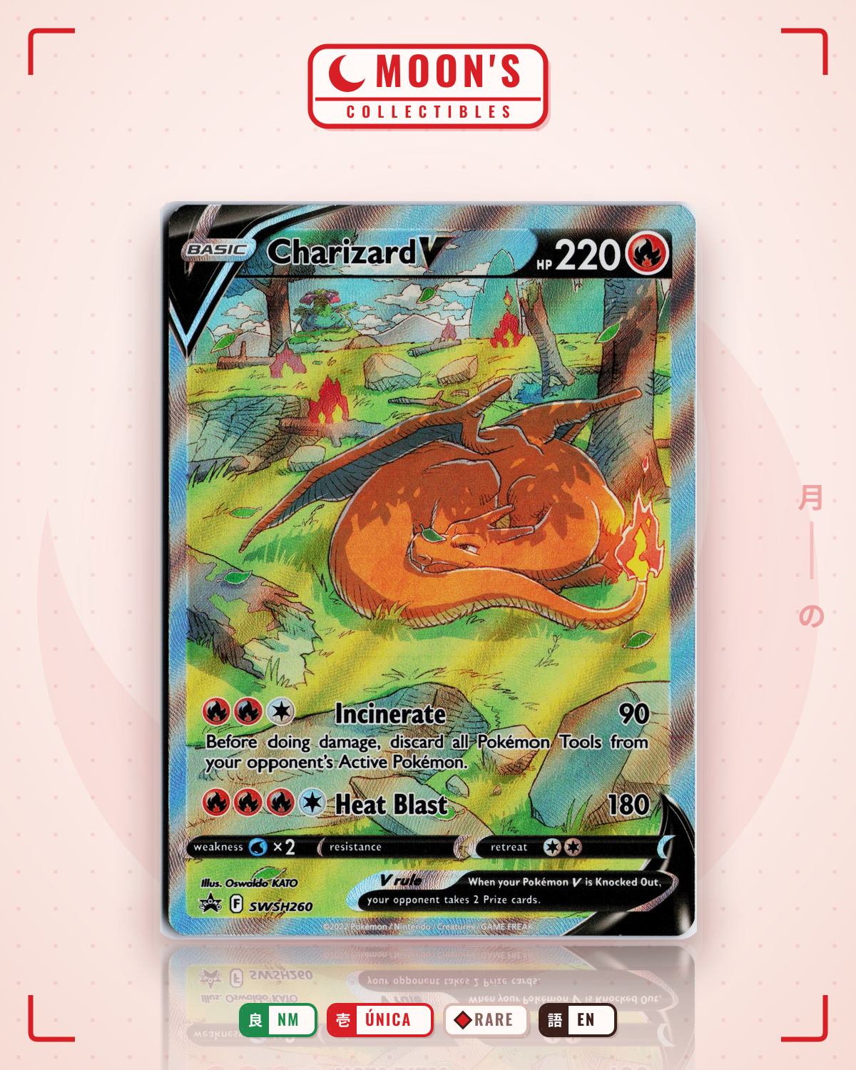 Carta Pokémon Charizard V · SWSH Black Star Promos #SWSH260 (NM) — pieza única en Moon's Collectibles México