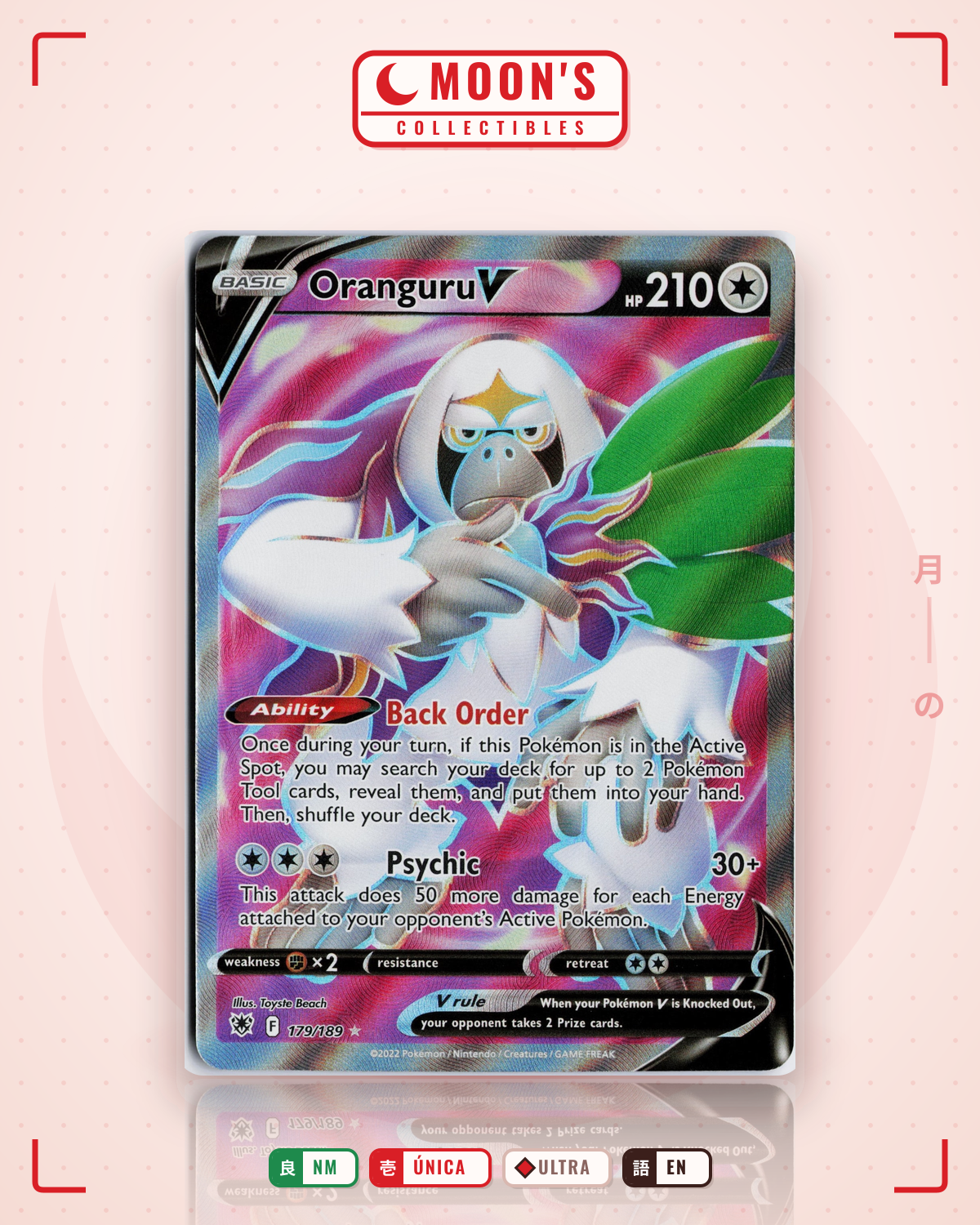 Carta Pokémon Oranguru V · Astral Radiance #179/189 (NM) — pieza única en Moon's Collectibles México