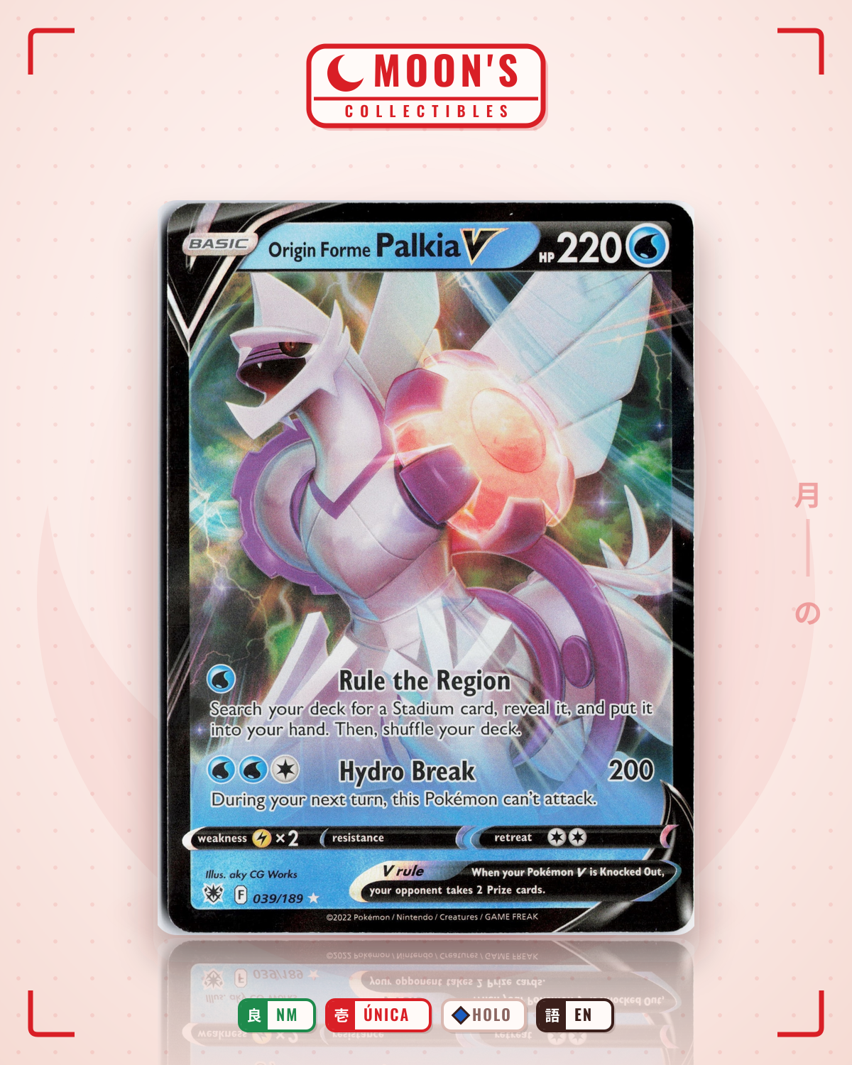 Carta Pokémon Origin Forme Palkia V · Astral Radiance #039/189 (NM) — pieza única en Moon's Collectibles México