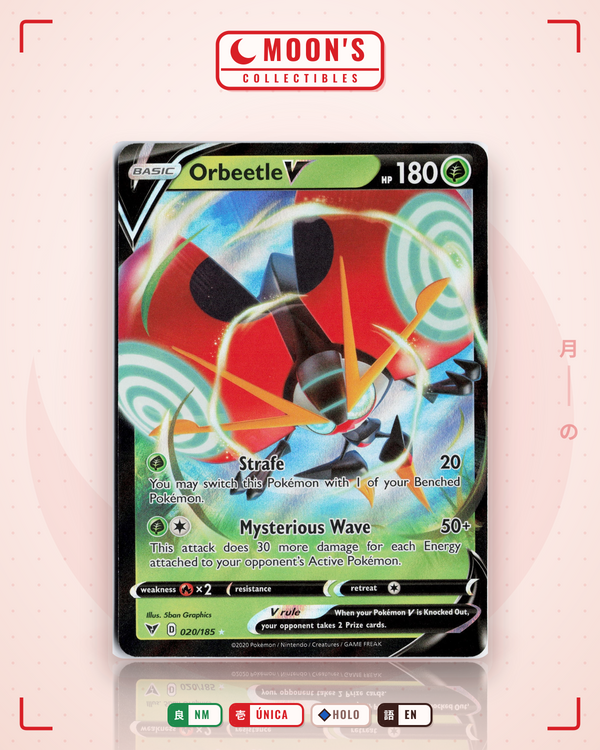 Carta Pokémon Orbeetle V · Vivid Voltage #020/185 (NM) — pieza única en Moon's Collectibles México