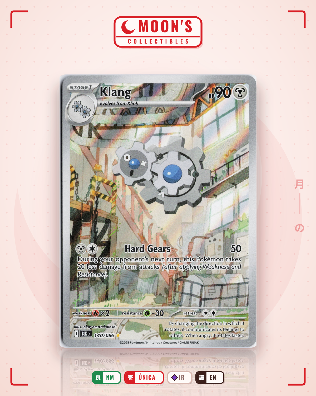 Carta Pokémon Klang · Black Bolt #140/086 (NM) — pieza única en Moon's Collectibles México