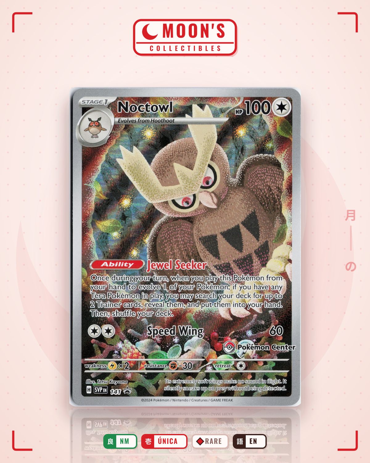 Carta Pokémon Noctowl · Scarlet & Violet Black Star Promos #141 (NM) — pieza única en Moon's Collectibles México