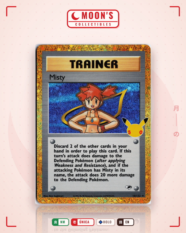 Carta Pokémon Misty · 30 Celebrations #18/132 (NM) — pieza única en Moon's Collectibles México