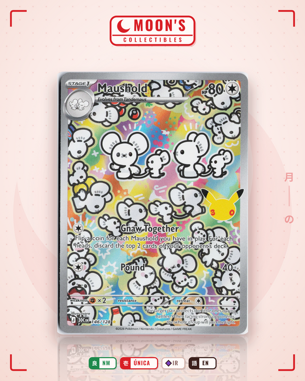 Carta Pokémon Maushold · 30th Celebration #146/128 (NM) — pieza única en Moon's Collectibles México