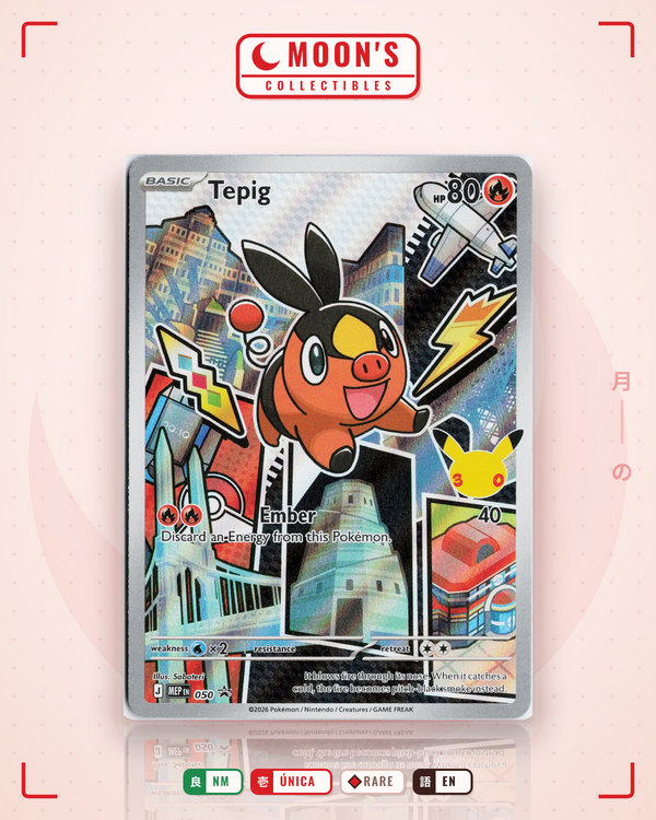 Carta Pokémon Tepig · Mega Evolution Black Star Promos #050 (NM) — pieza única en Moon's Collectibles México