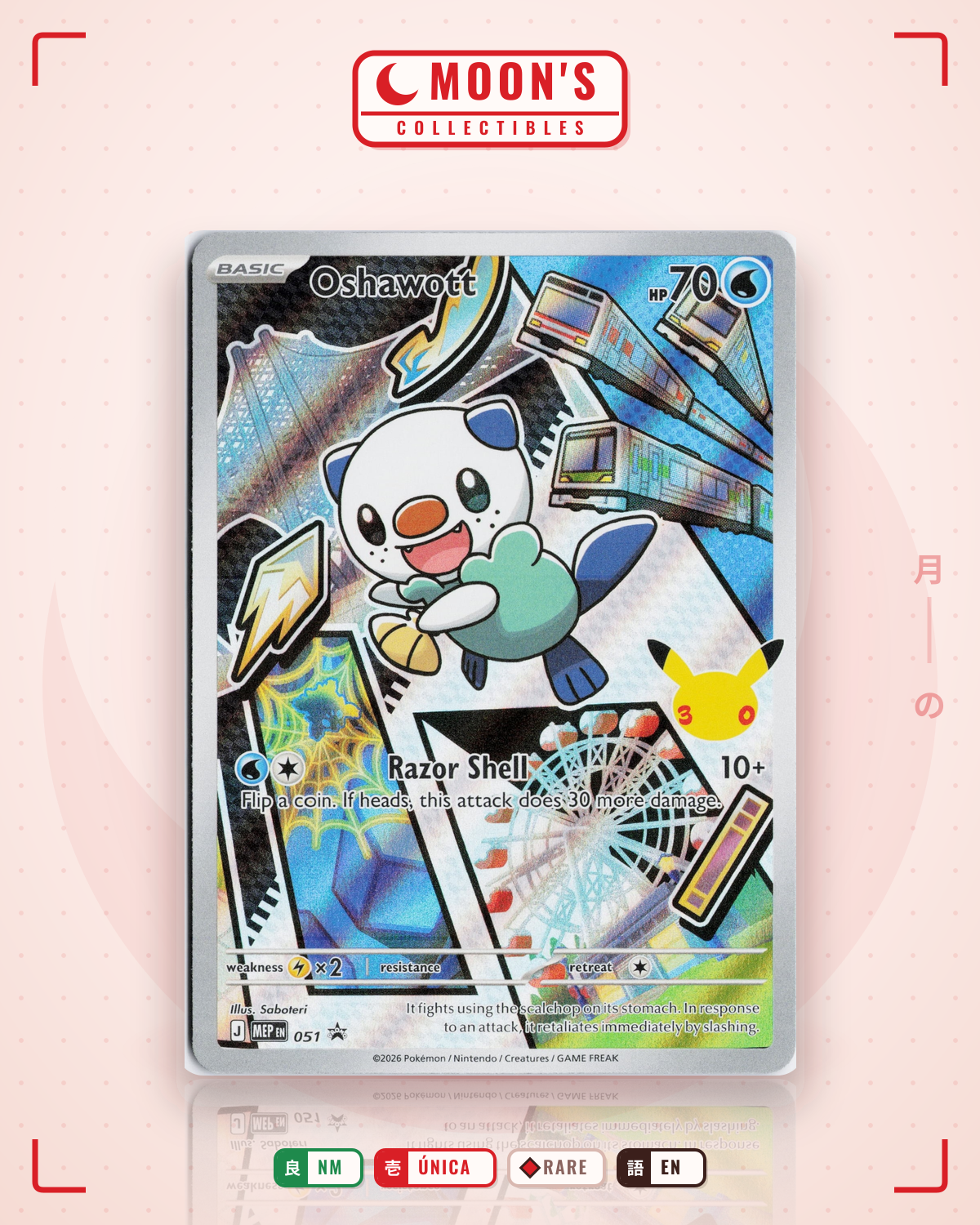 Carta Pokémon Oshawott · Mega Evolution Black Star Promos #051 (NM) — pieza única en Moon's Collectibles México