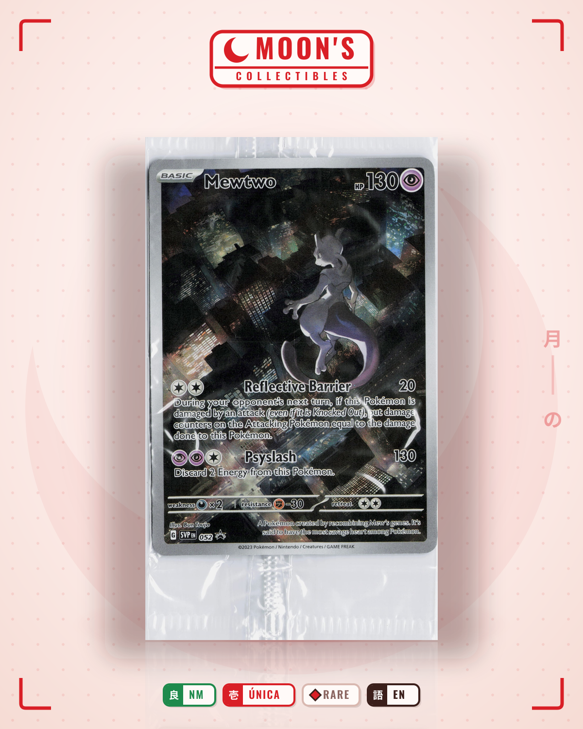 Carta Pokémon Mewtwo · Scarlet & Violet Black Star Promos #052 (NM) — pieza única en Moon's Collectibles México