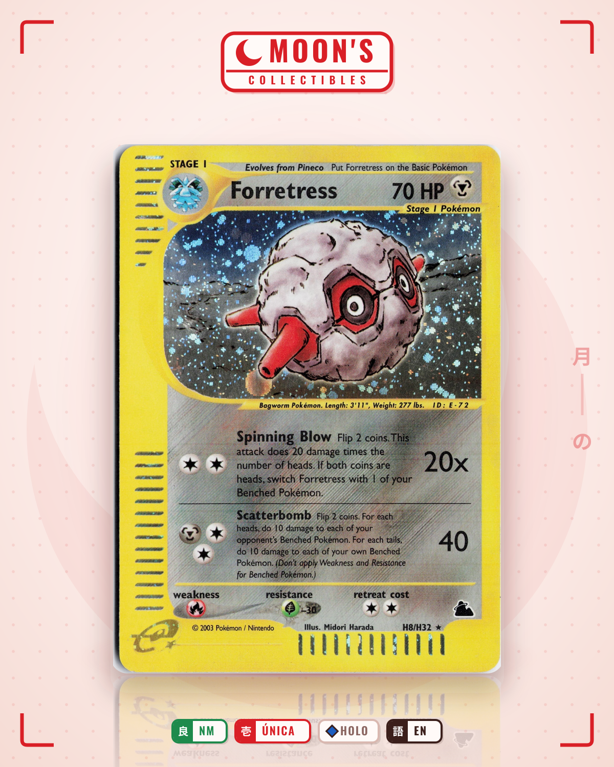 Carta Pokémon Forretress · Skyridge #H8/H32 (NM) — pieza única en Moon's Collectibles México