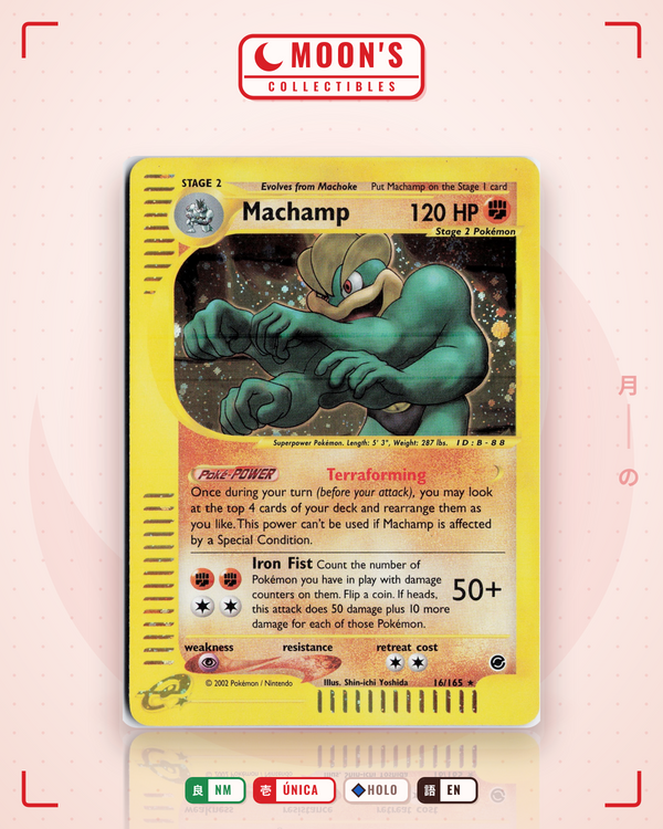 Carta Pokémon Machamp · Expedition Base Set #16/165 (NM) — pieza única en Moon's Collectibles México