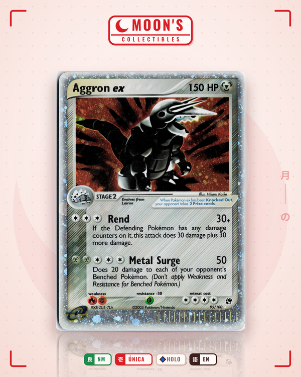 Carta Pokémon Aggron ex · Sandstorm #95/100 (NM) — pieza única en Moon's Collectibles México