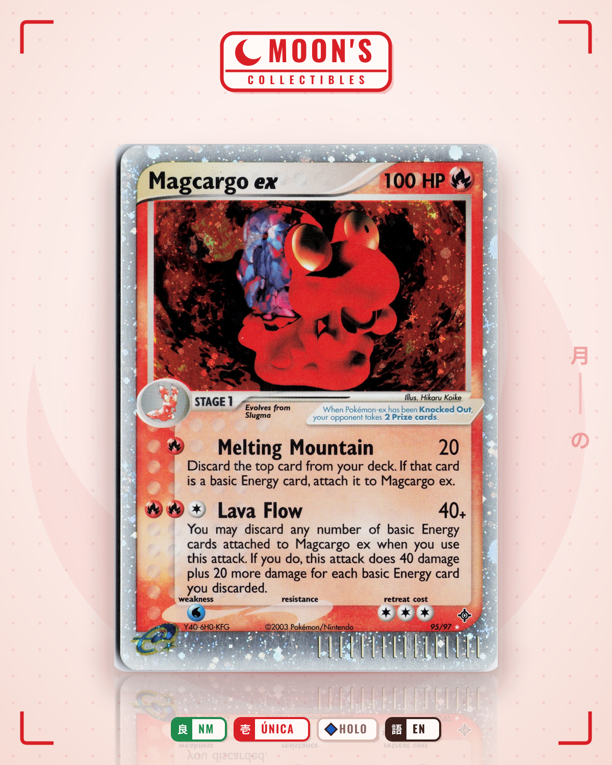 Carta Pokémon Magcargo ex · Dragon #95/97 (NM) — pieza única en Moon's Collectibles México