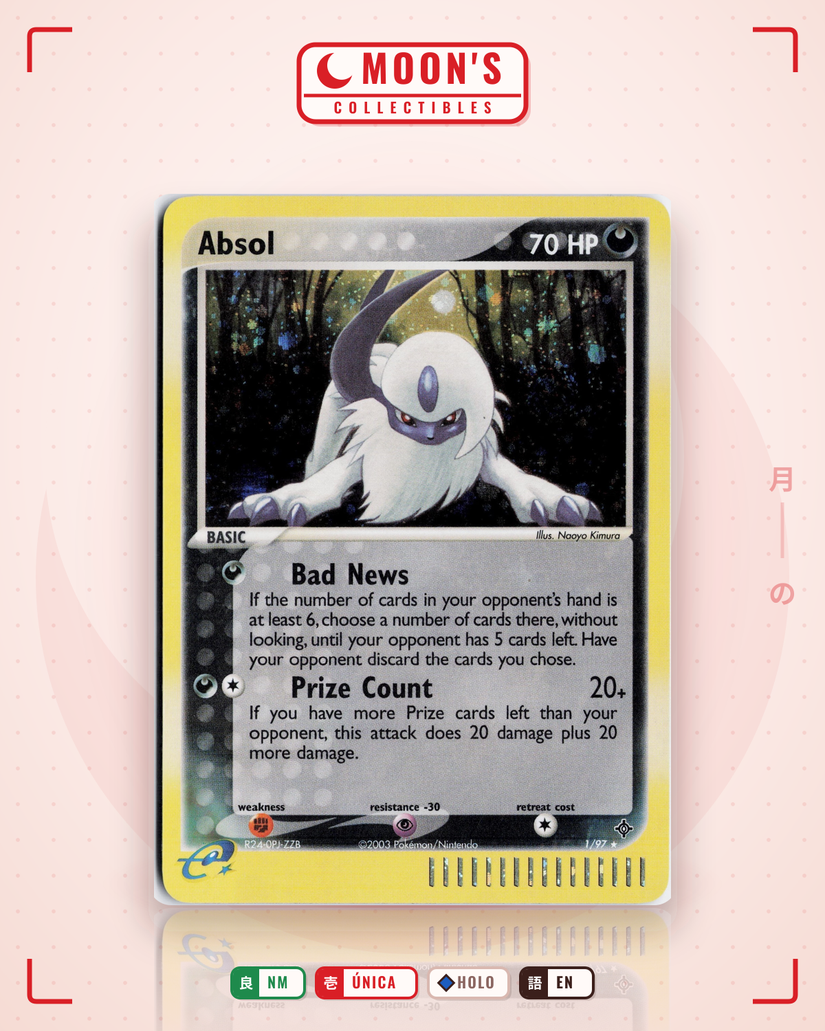 Carta Pokémon Absol · Dragon #1/97 (NM) — pieza única en Moon's Collectibles México