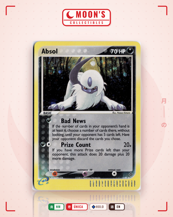 Carta Pokémon Absol · Dragon #1/97 (NM) — pieza única en Moon's Collectibles México