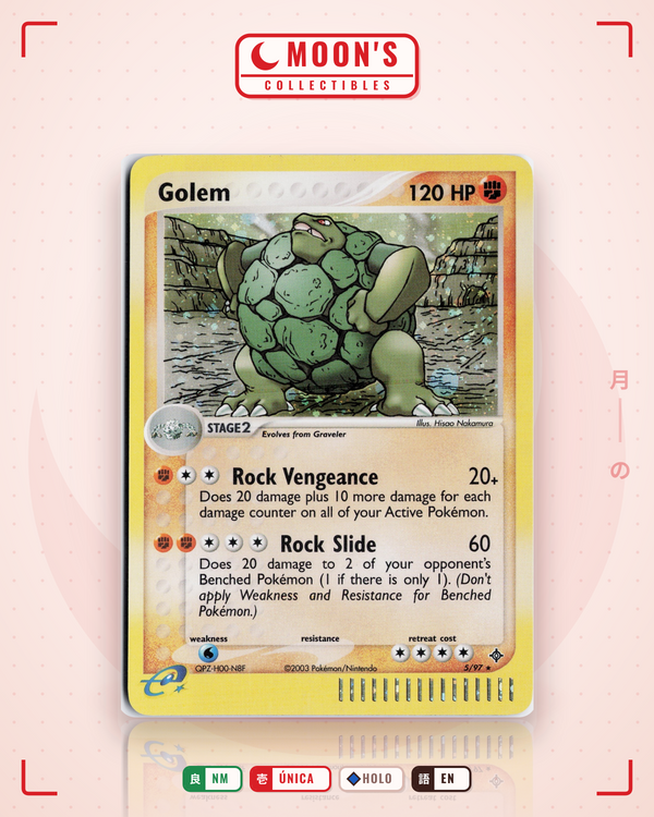 Carta Pokémon Golem · Dragon #5/97 (NM) — pieza única en Moon's Collectibles México