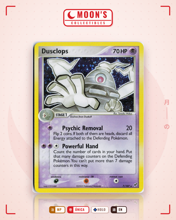 Carta Pokémon Dusclops · Deoxys #7/107 (MP) — pieza única en Moon's Collectibles México