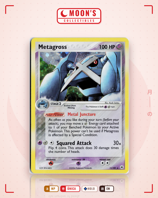 Carta Pokémon Metagross · Hidden Legends #11/101 (MP) — pieza única en Moon's Collectibles México