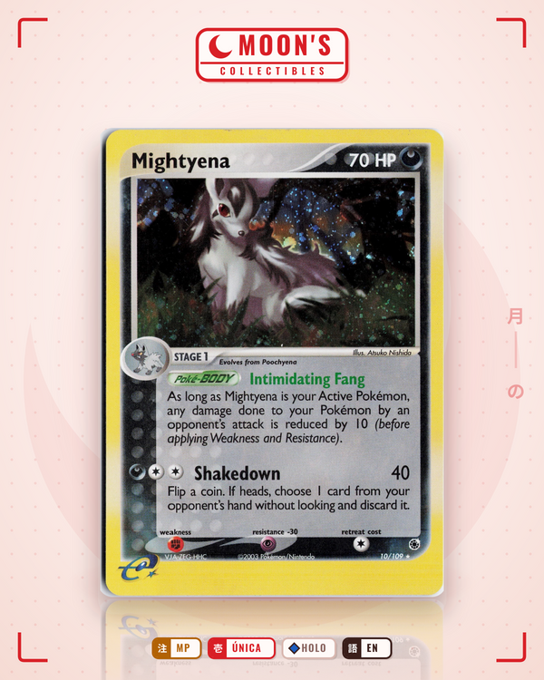Carta Pokémon Mightyena · Ruby & Sapphire #10/109 (MP) — pieza única en Moon's Collectibles México