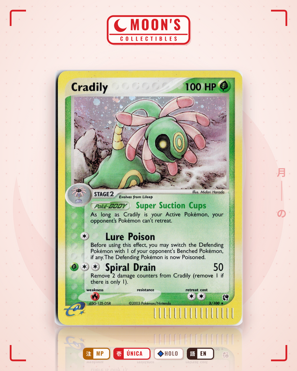 Carta Pokémon Cradily · Sandstorm #3/100 (MP) — pieza única en Moon's Collectibles México